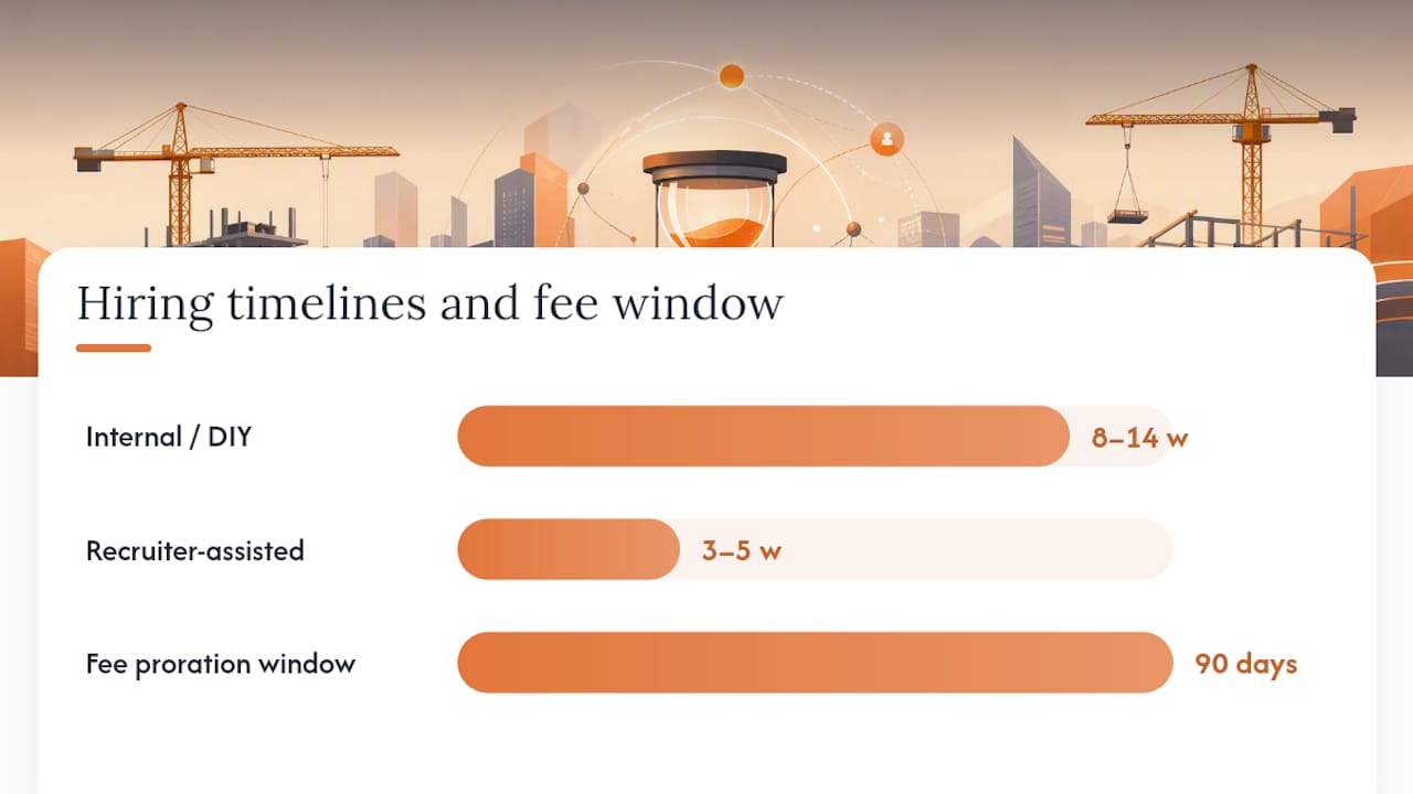 What does a construction PM hire actually cost, and how long does it take? — overview diagram