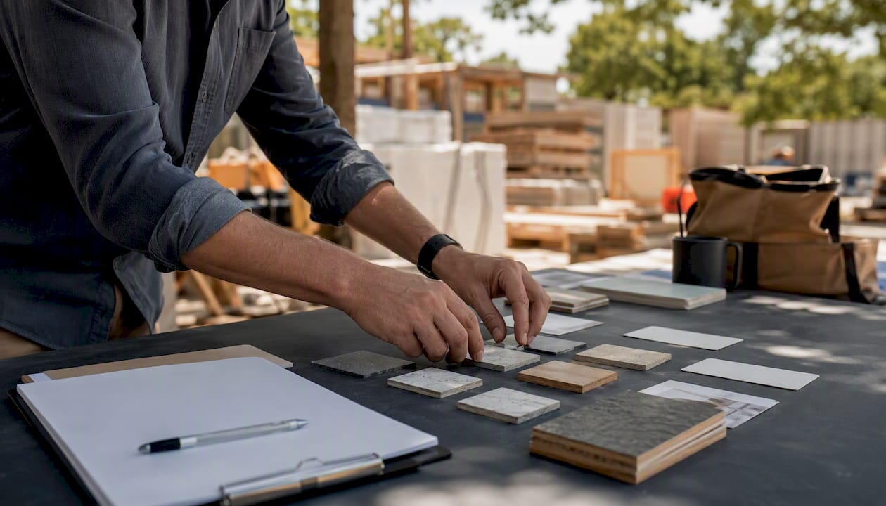 Project manager assembling estimating materials