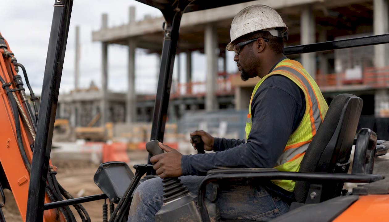 DBE subcontractor operating construction equipment