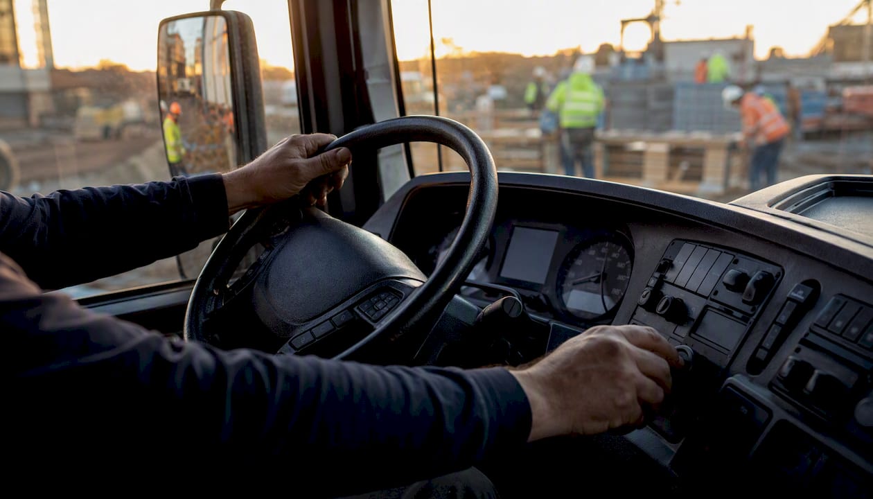 DBE truck driver controlling vehicle