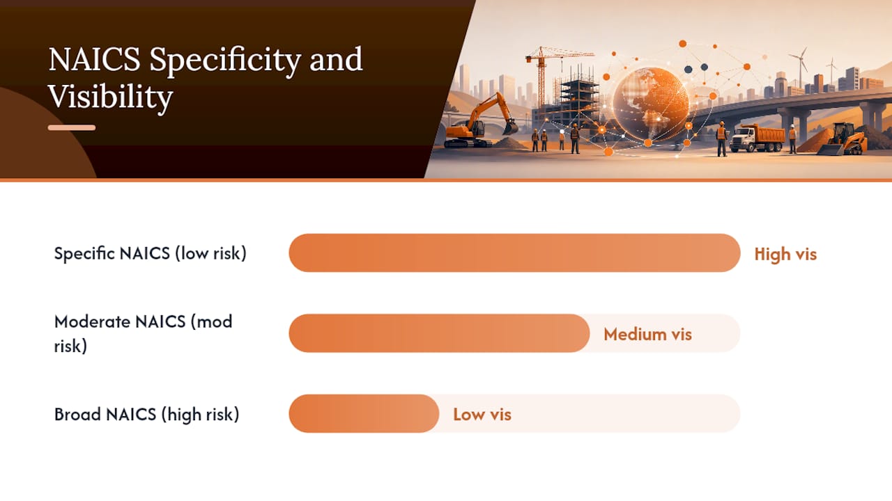 Chart comparing NAICS code specificity impact