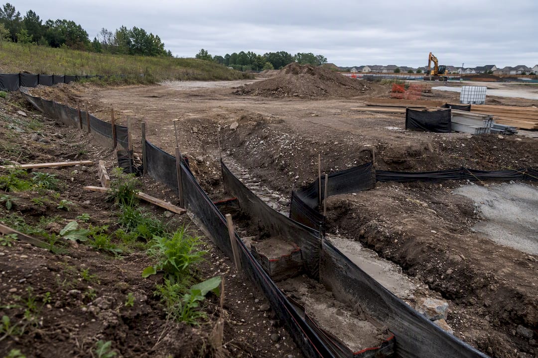 Stormwater management controls at construction site