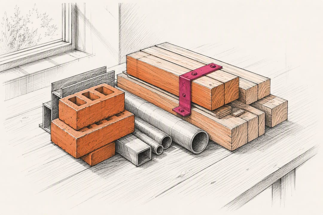 Stack of diverse building material samples