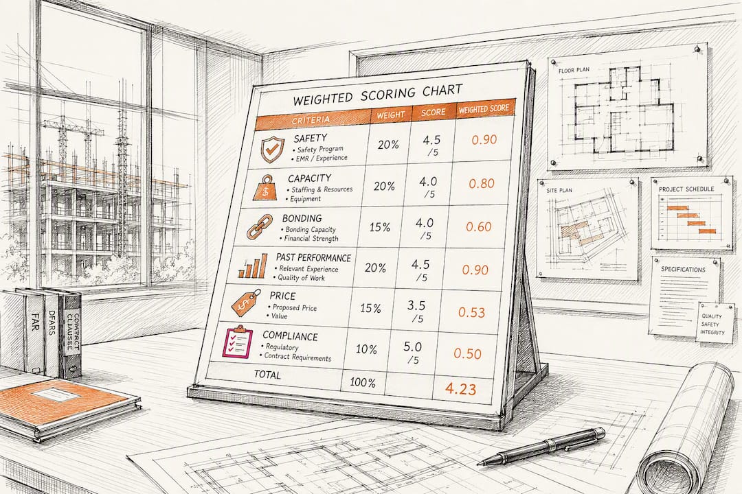 Weighted scoring system diagram sketch