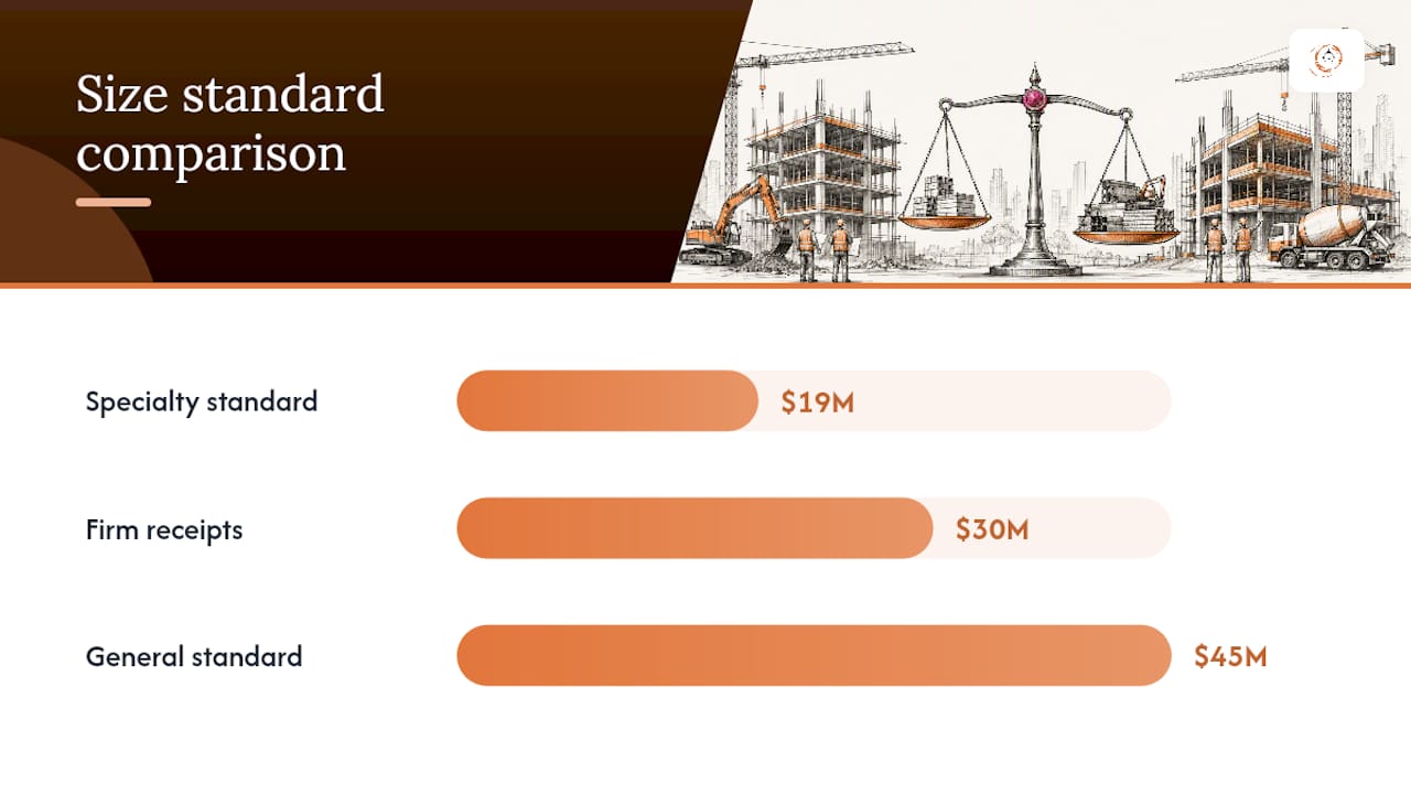 Comparison of $19M and $45M size standards