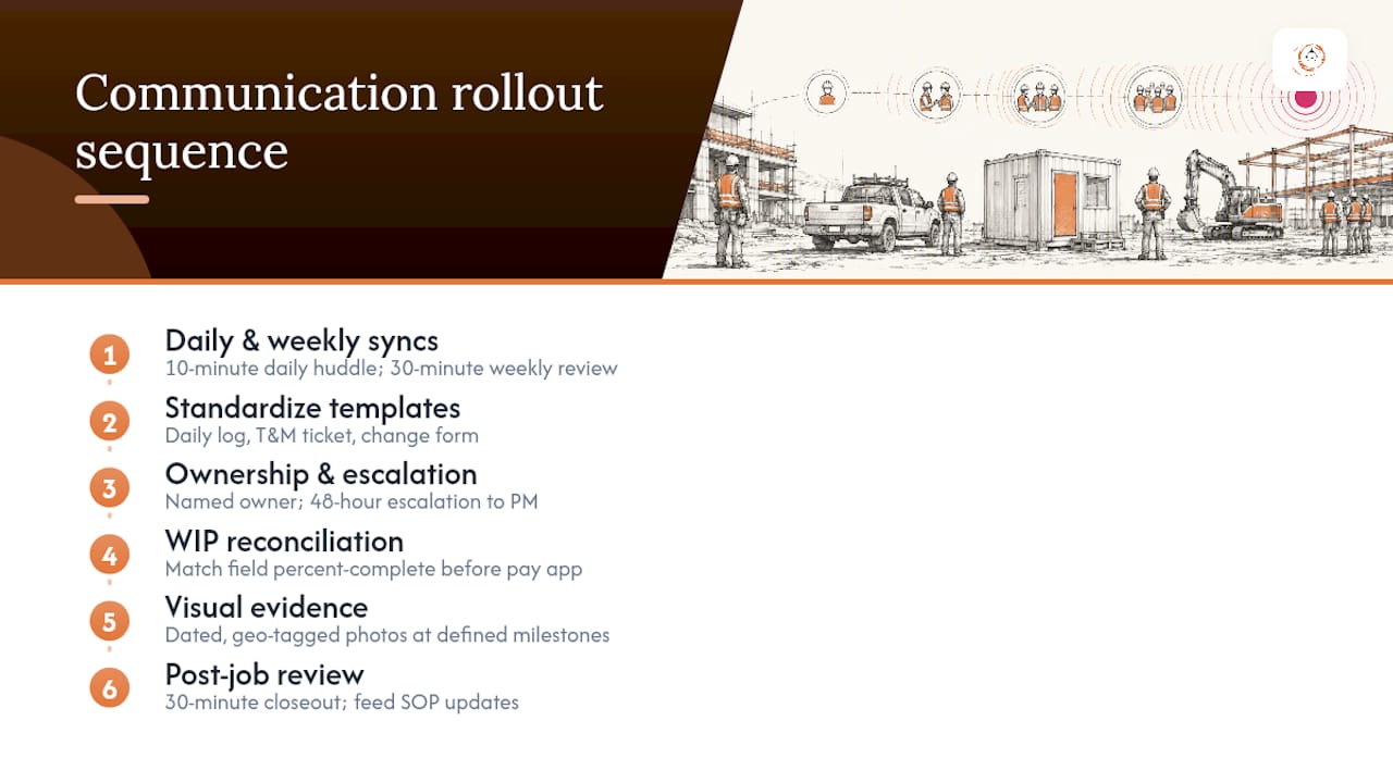 Six-stage field office communication rollout process