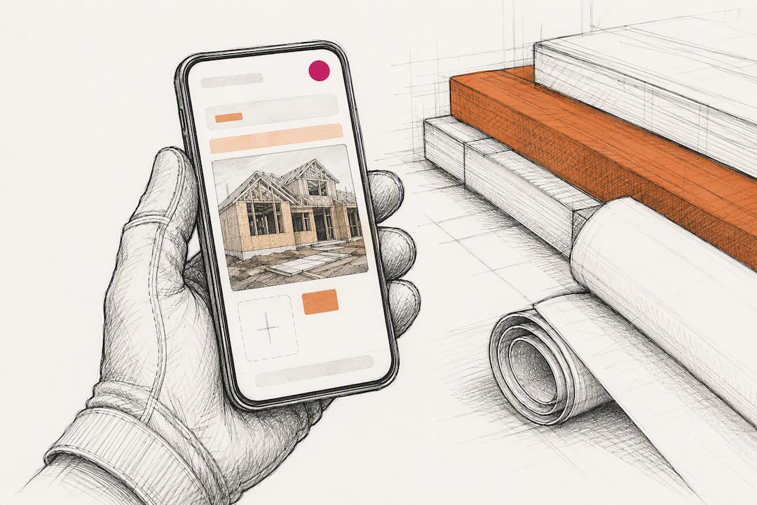 Gloved hand using mobile lead management app