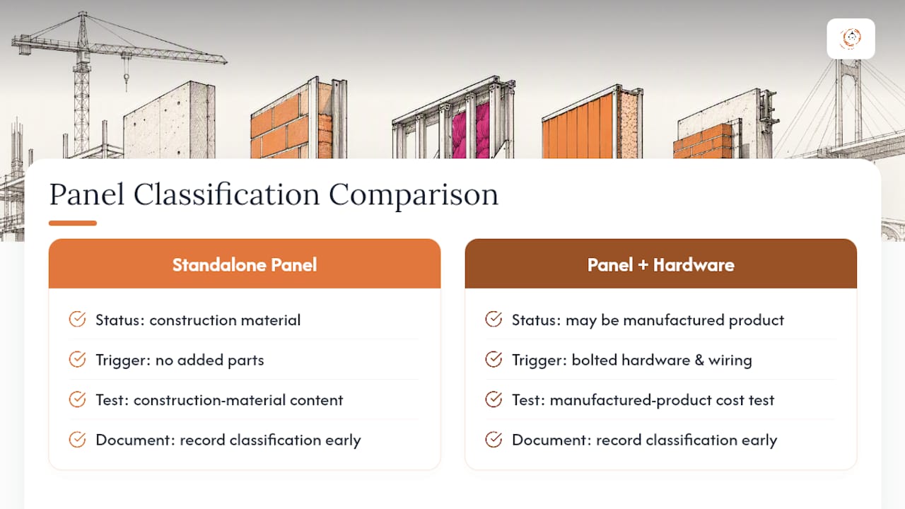 Concrete panel classification comparison diagram