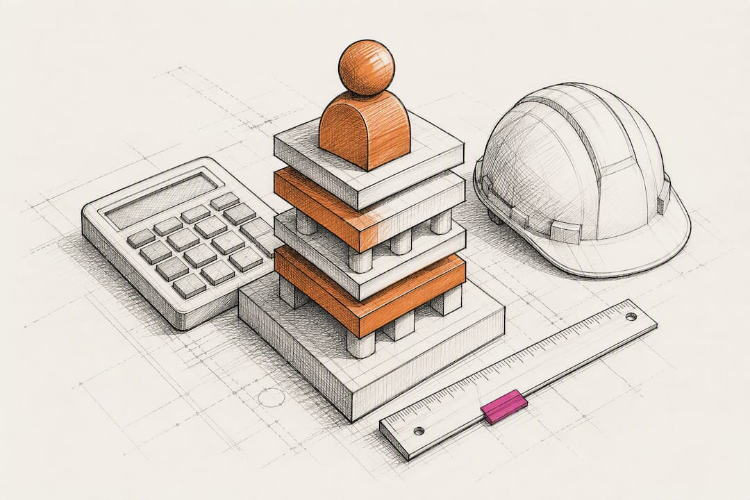 Construction labor cost calculation illustration