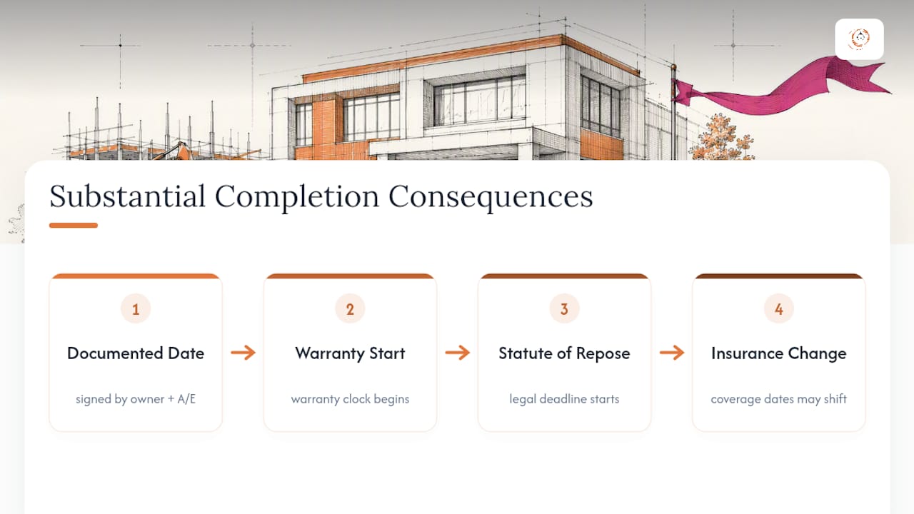 Substantial completion date branching to three timelines