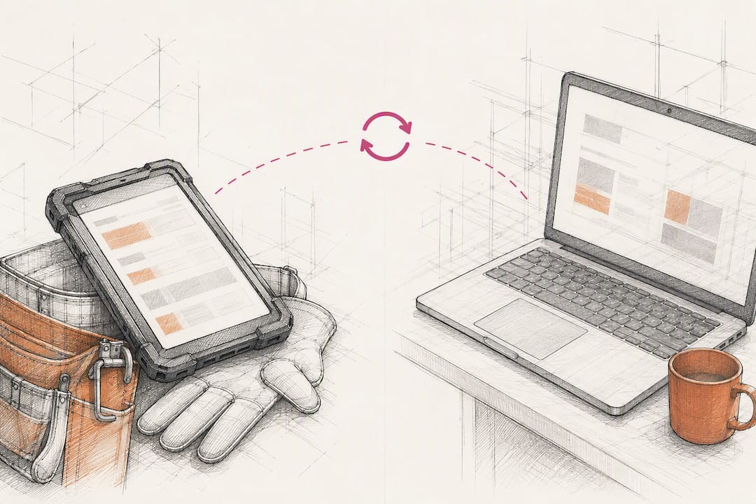 Offline field data synchronization illustration
