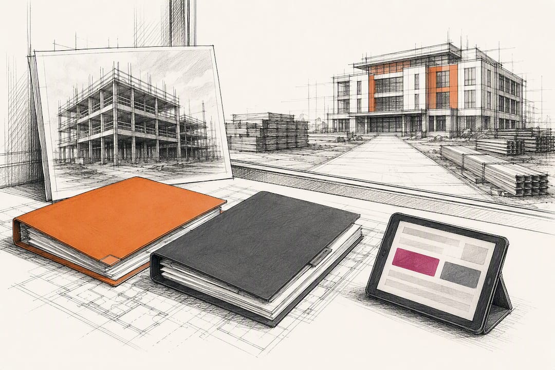 Architectural sketch of construction bid planning