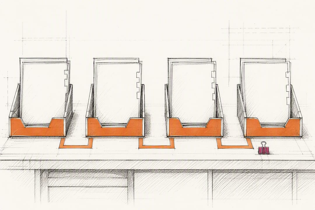 Proposal review stations arranged in sequence