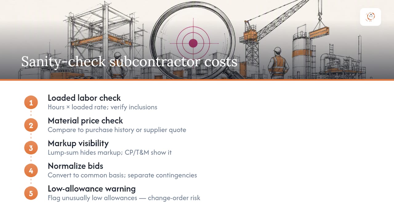 How Do You Calculate and Sanity-Check Subcontractor Costs? — overview diagram