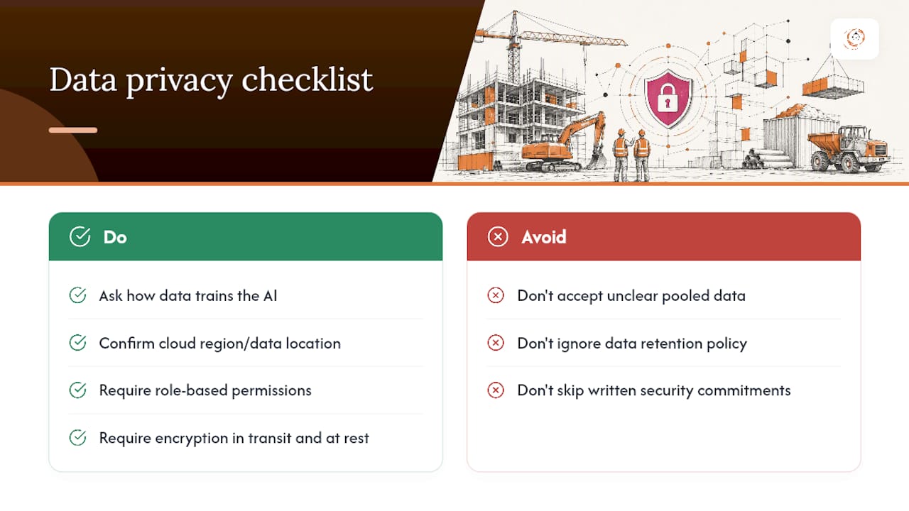 Data Privacy and Security in AI Construction CRM — overview diagram
