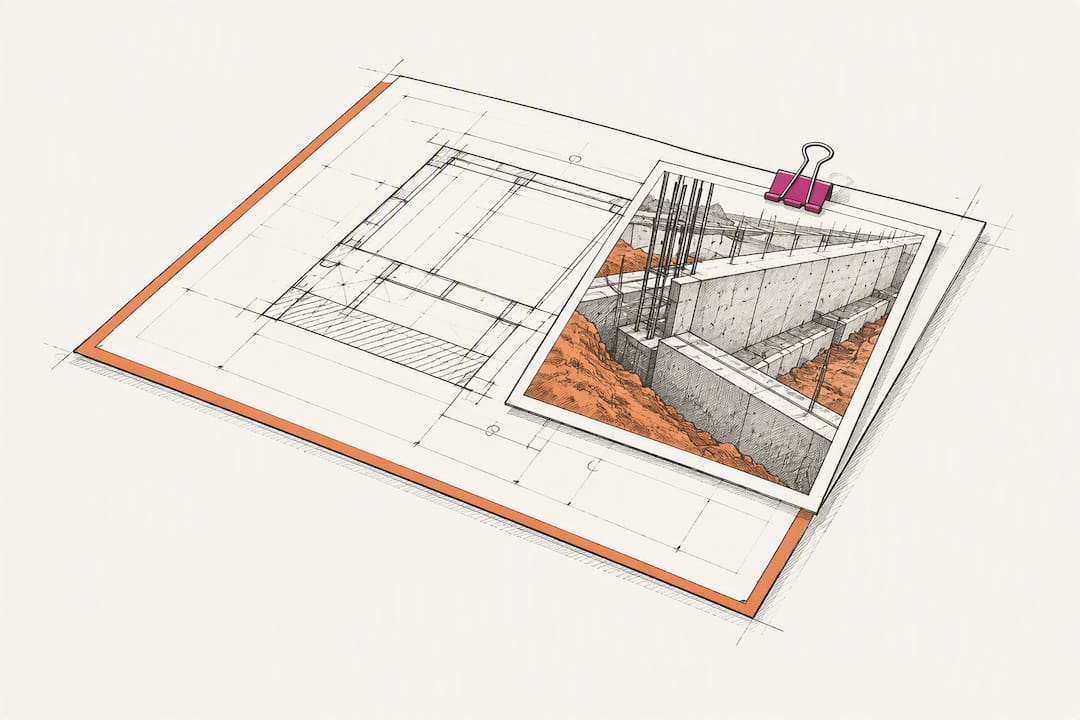 Drawing detail with attached site photo