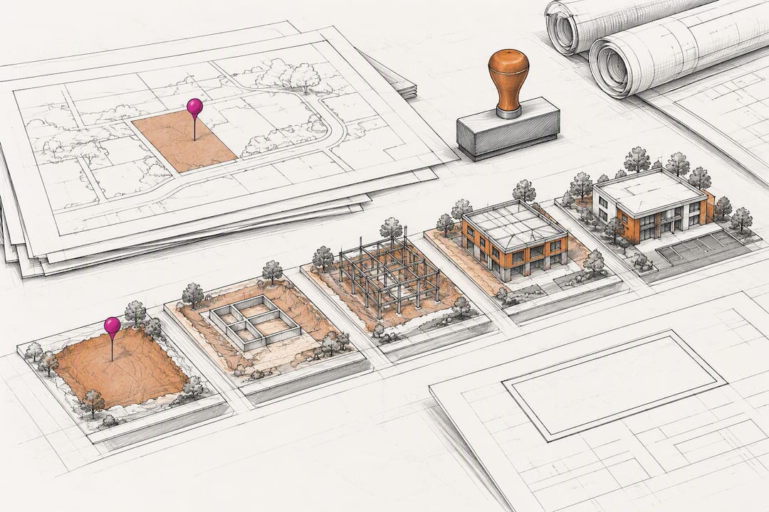 Architectural sketch of early construction planning signals