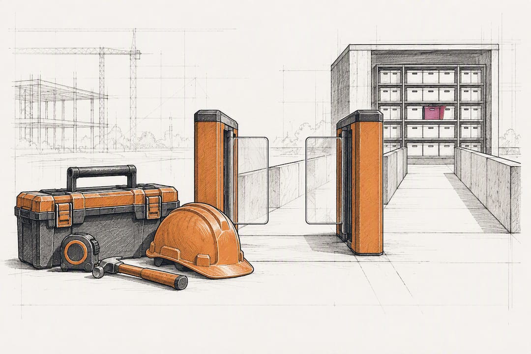 Construction tools arranged for subcontractor verification