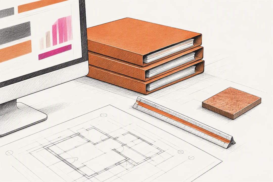 Construction bid pipeline report workspace illustration