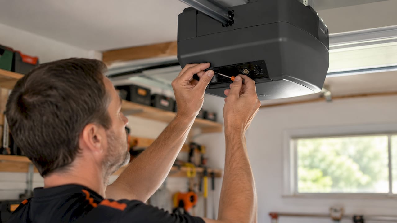 Hands adjusting Up and Down Force control dials on opener