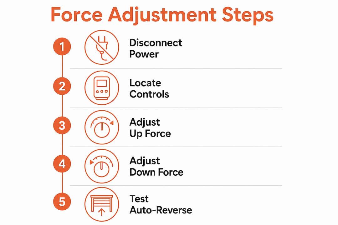Infographic of step-by-step force adjustment process