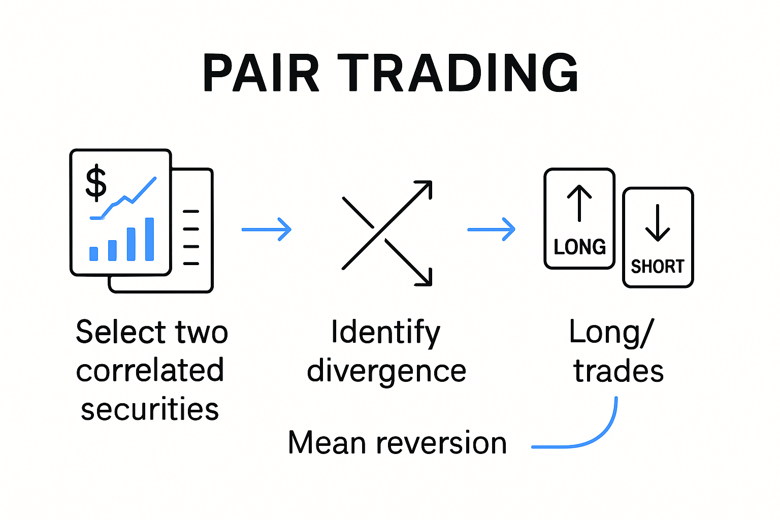 Pair trading mechanics visual flowchart for beginners