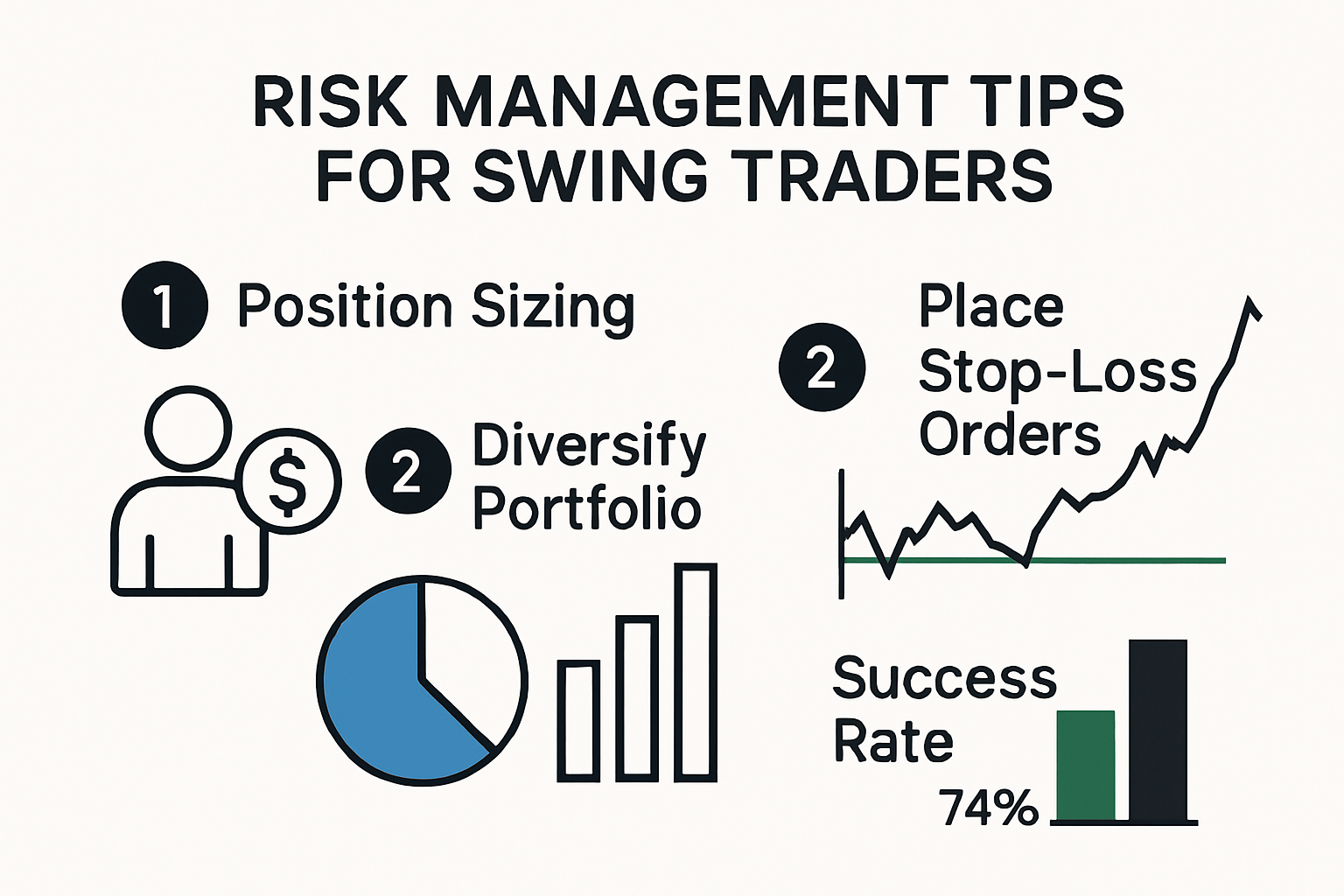 swing trading risk management process infographic