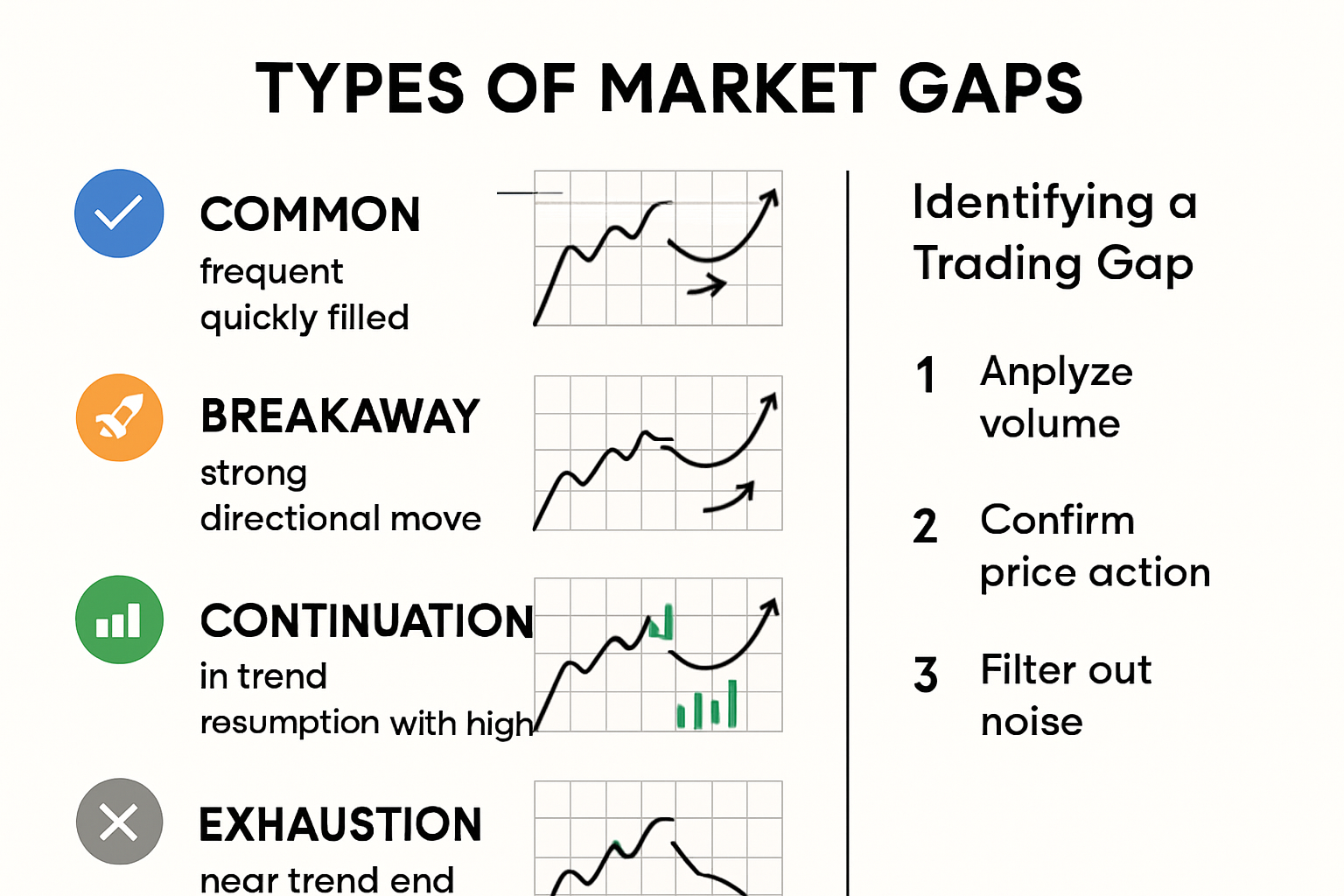 Infographic showing market gap types and characteristics