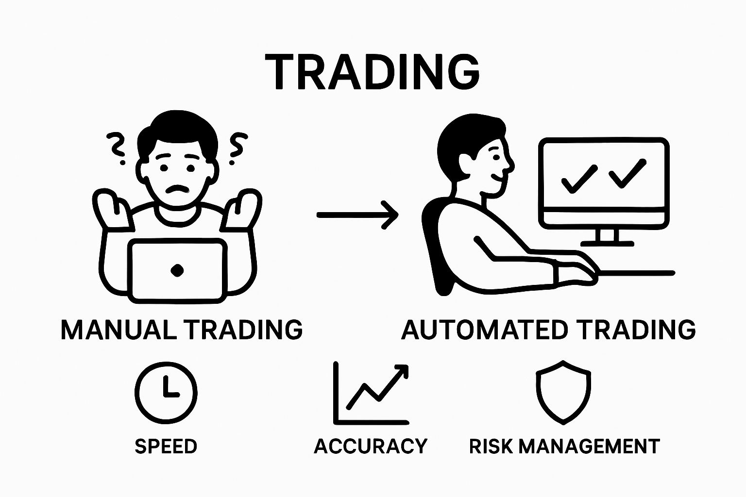 Manual vs automated trading infographic