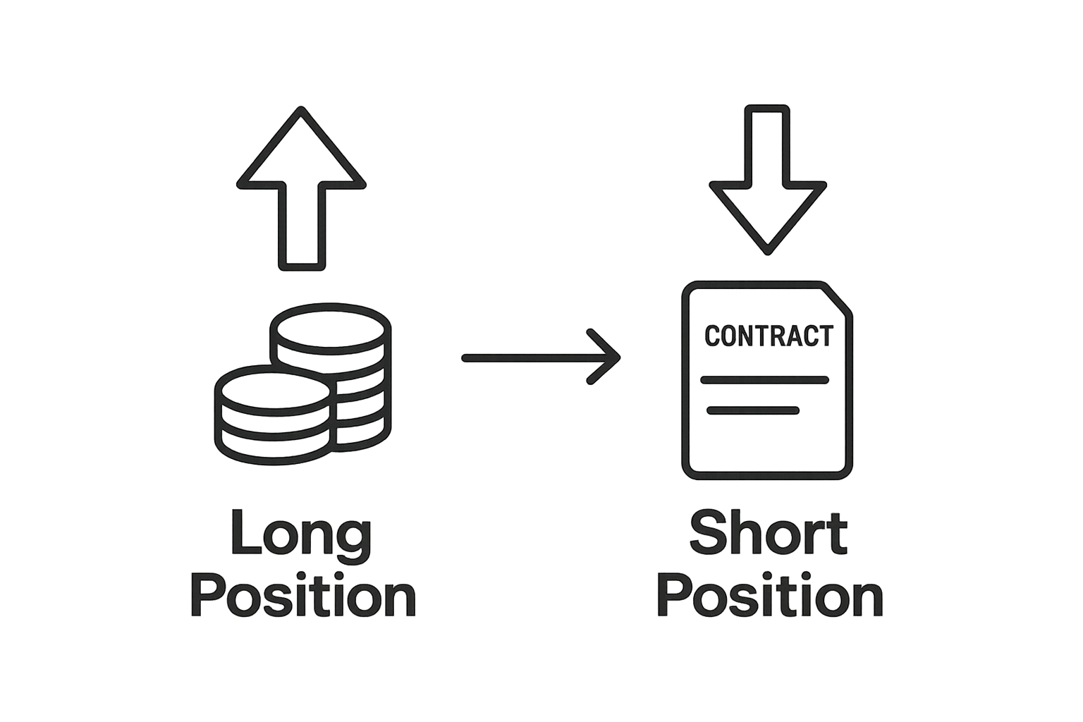 Infographic comparing long and short futures positions