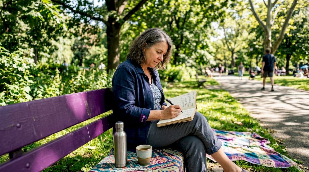 Woman writing daily injury recovery goals