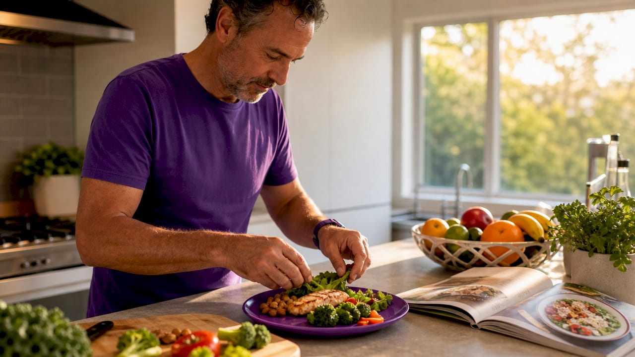 Hands arranging bone-healing nutritious meal