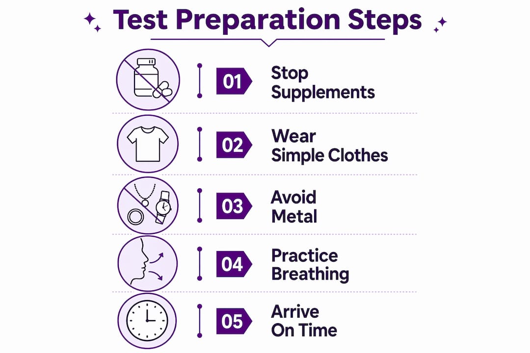 Infographic outlining steps for bone density test preparation