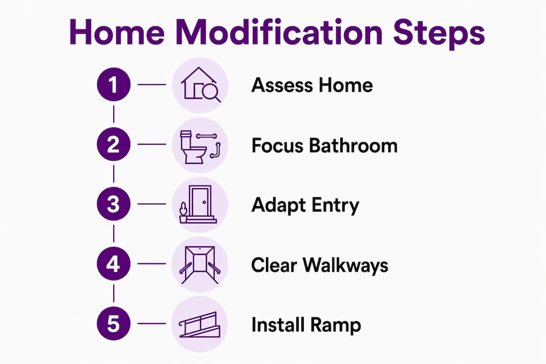 Infographic showing steps for home modifications
