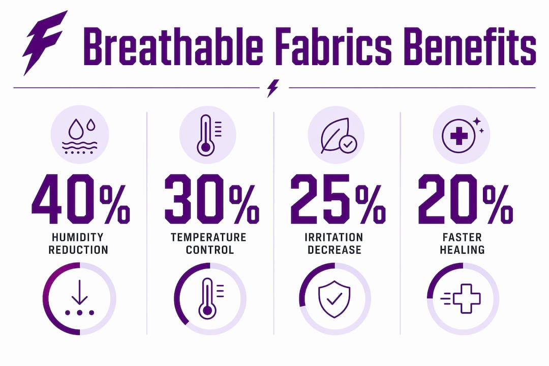 Infographic highlighting benefits of breathable fabrics