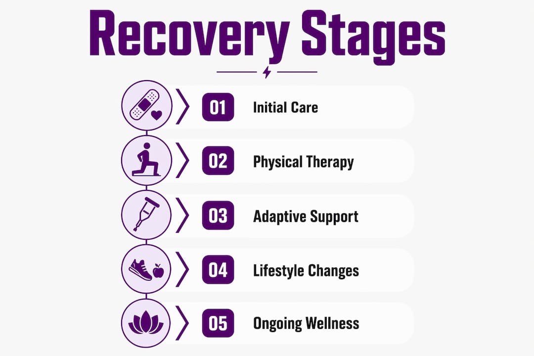 Infographic outlining stages of fracture recovery