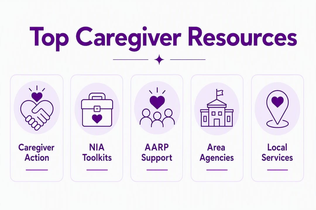 Infographic of top caregiver support organizations ranked