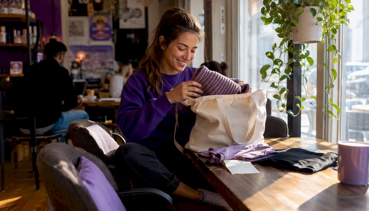 Person packing a long-distance recovery care package