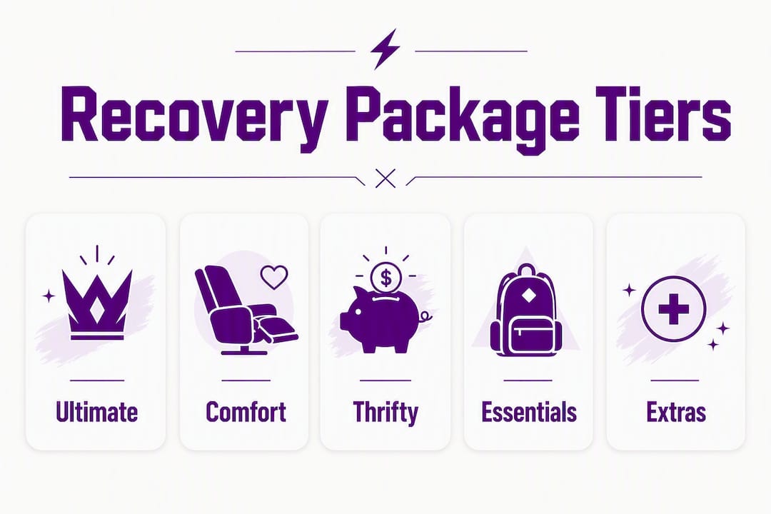 Infographic showing recovery package budget tiers