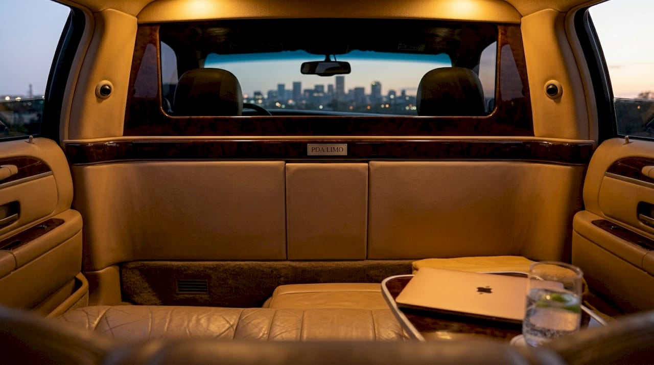 Quiet luxury interior of executive limousine