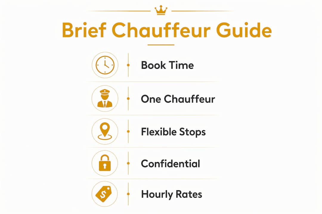 Infographic showing brief chauffeur service steps