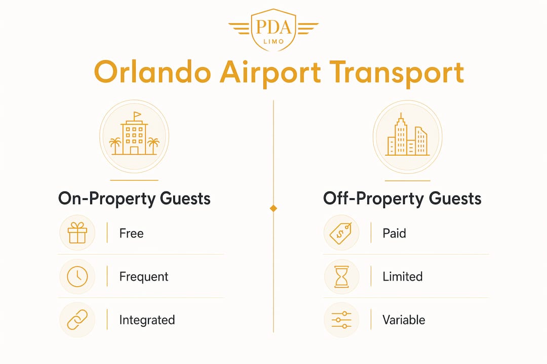 Infographic comparing Orlando airport transport options