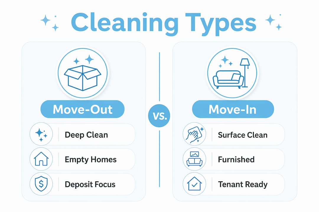 Infographic comparing move-out and move-in cleaning