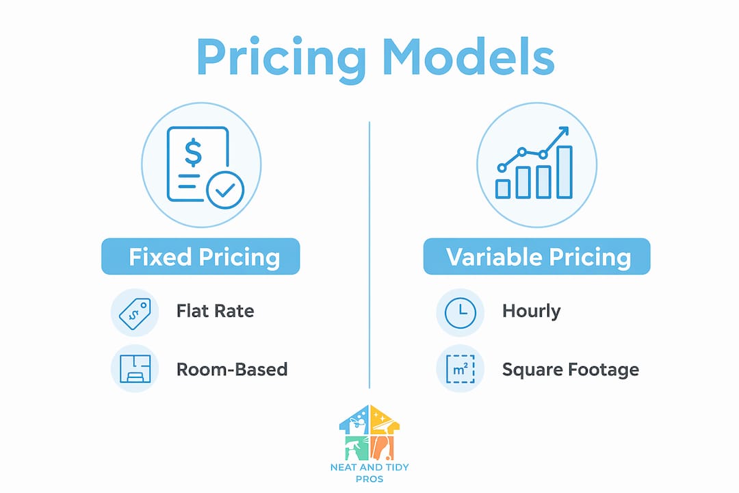 Infographic comparing cleaning service pricing models