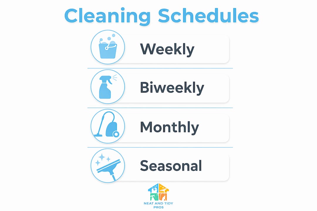 Infographic outlining common cleaning schedules
