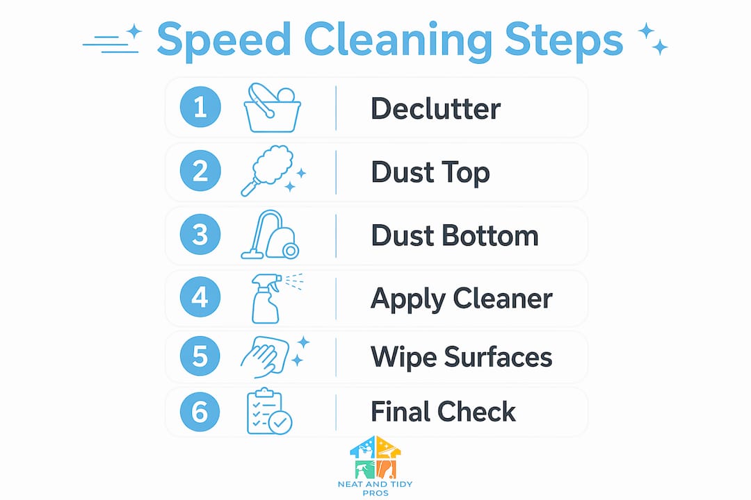 Infographic showing step-by-step cleaning process