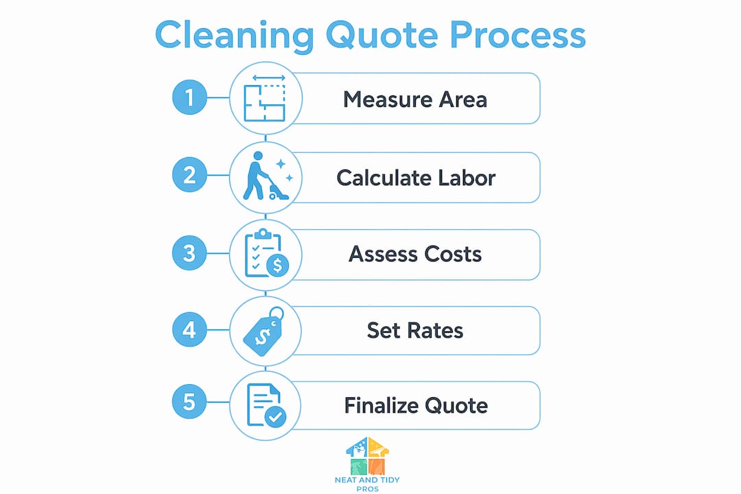 Infographic showing cleaning quote process steps