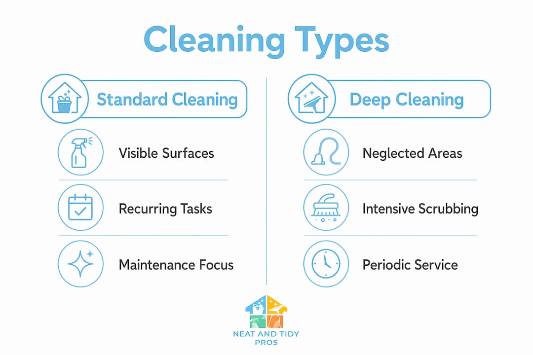Infographic comparing cleaning service types