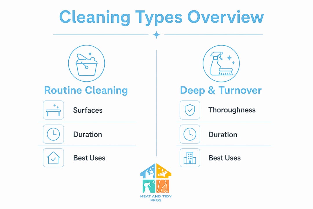 Infographic comparing routine and deep cleaning types