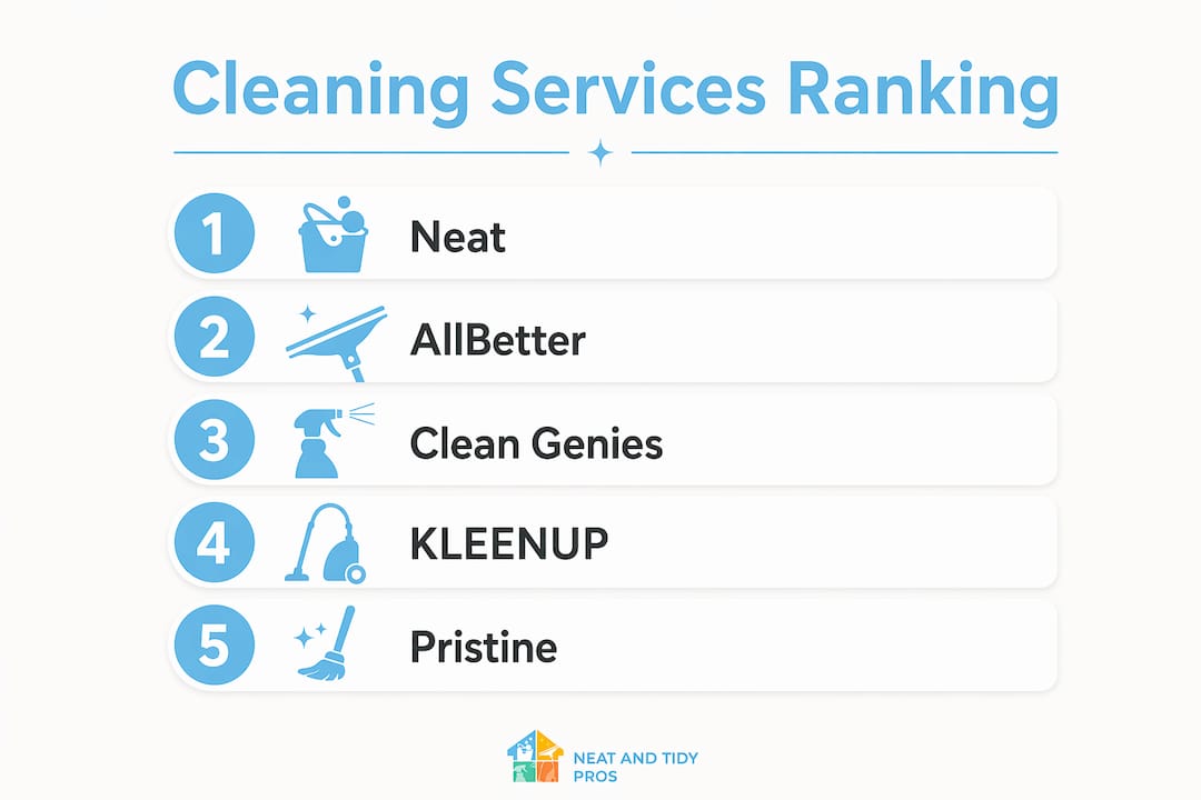 Infographic showing ranked cleaning service providers